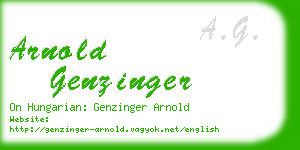 arnold genzinger business card
